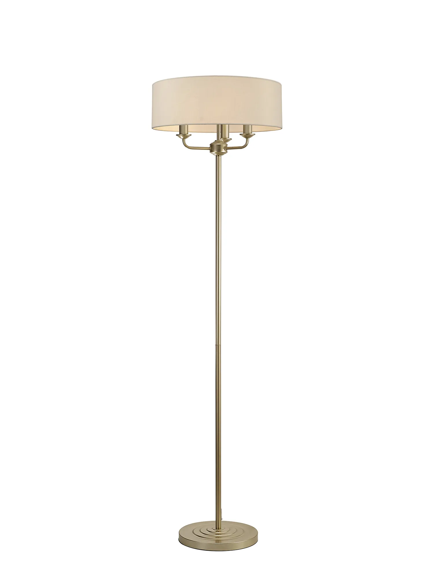 DK0991  Banyan 45cm 3 Light Floor Lamp Champagne Gold, Nude Beige